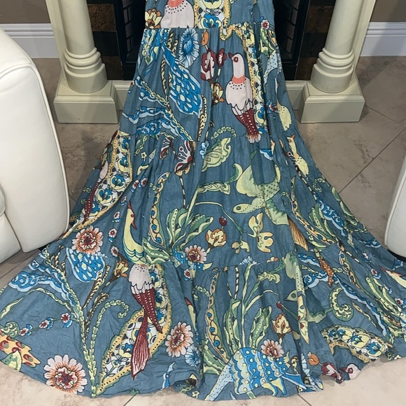 Guadalupe Tibet Tropical Birds Floral Maxi Dress - Picture 7 of 7
